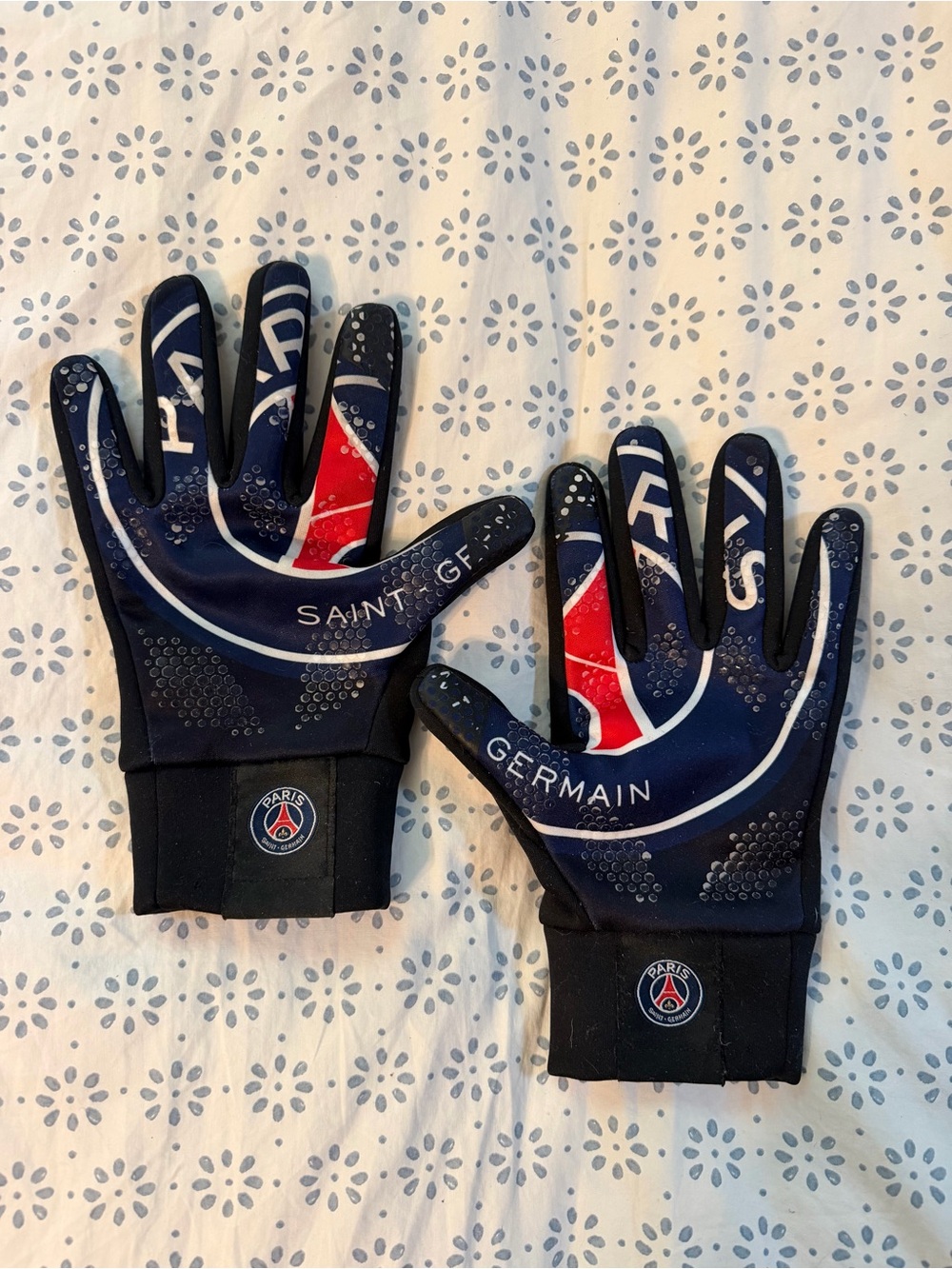 Paris Saint-Germain Men's Navy and Red Grip Liner Gloves